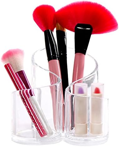 Acrylic Clear Makeup Holder - Wave Shape,Clear Plastic Cosmetic Organizer for Vanity Cabinet to Hold Makeup Brushes, Beauty Products