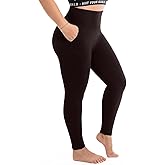 Walifrey Plus Size Leggings with Pockets for Women, High Waist Opaque Tummy Control Leggings