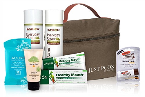 New to PCOS Natural Gift Kit Paraben Free Set of Tea Tree Toothpaste, Botanical Shampoo, Acure Argan Oil Wipes, Marula Hand Cream & Coconut Lip Balm. Organic Ingredients. No Sulfates, SLES or SLS