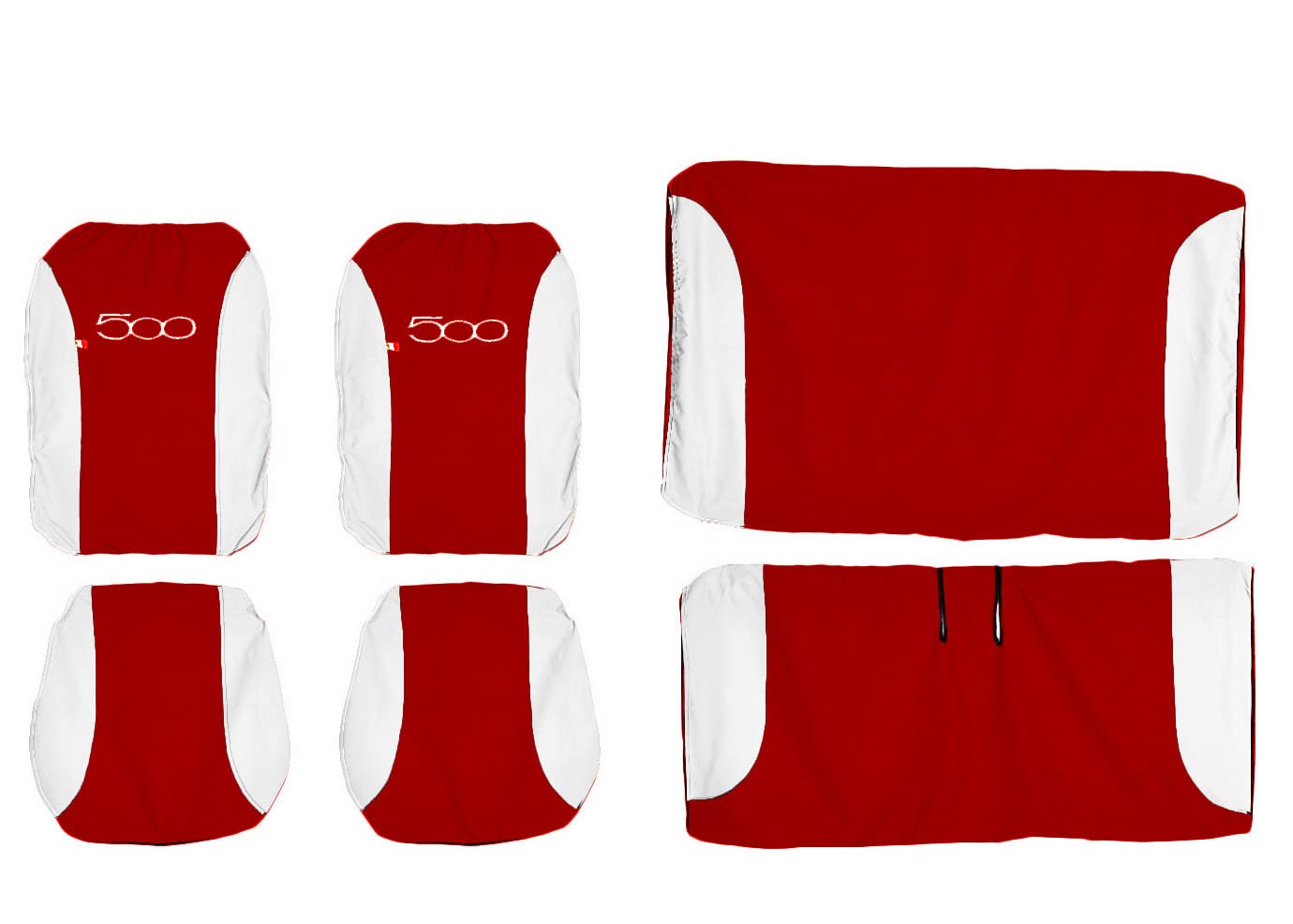 Lupex Shop 500 _ R.Bi seat cover set, 2 tone, red/white