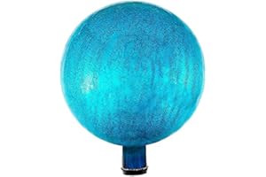 Oakestry 12-in Gazing Globe Decorative Gazing Globe Ball Glass Mirror Polished Hollow Reflective Garden Sphere for Home Garden Lawn Outdoor and Yard Ornament, Teal