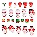 LIOOBO 23 Pcs Mini Christmas Ornaments Resin Santa Claus Snowman Bell Gift Box Landscape Decoration