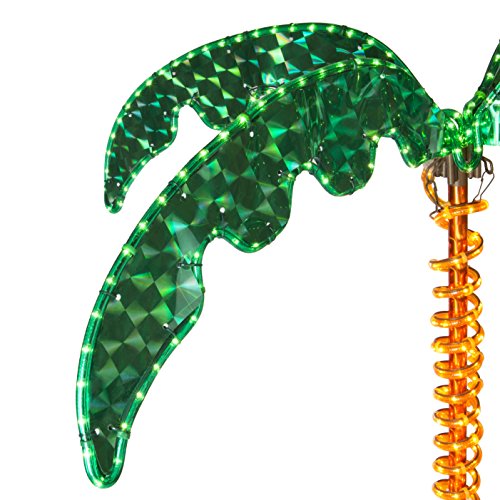 Deluxe Tropical LED Rope Light Palm Tree with Lighted Holographic Trunk and Fronds (4.5 foot)