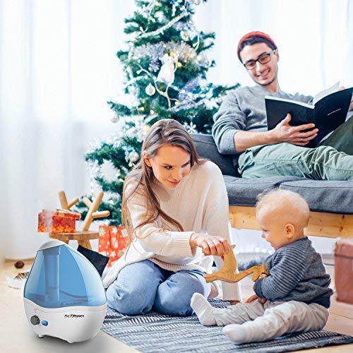 Cool Mist Humidifier, 11 Variable Mist Control Settings, Nightlight, Superior Ultrasonic 2.2 Liter Whisper-Quiet Operation, Ideal for Baby Rooms, Auto Shut-Off, 20 hours Operating Time