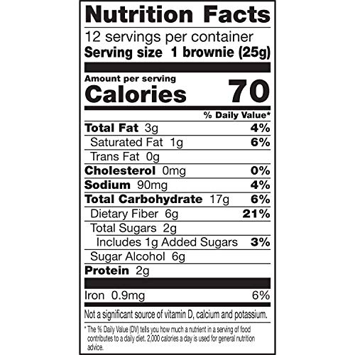 FIBER ONE BROWNIES, CHOCOLATE FUDGE BROWNIE, 90 CALORIE BAR, 12 CT, 10.6 OZ