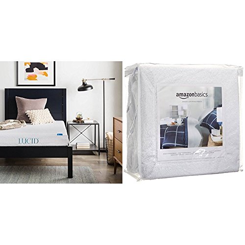 lucid premium hypoallergenic/waterproof mattress protector ... lucid premium hypoallergenic/waterproof mattress protector ...