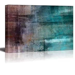 Shades of Blue and Gray Abstract Painting - Canvas Art Home Art - 12x18 inches