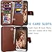 Galaxy J3 / J3 V Case, Galaxy Sky / Galaxy Sol Wallet Case, Samsung Amp Prime / Express Prime PU Leather Case, Tekcoo Cash Credit Card Slots Holder Flip Cover [Detachable Magnetic Hard Case] -Brown