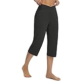 baleaf Womens Capri Pants with Pockets High Waisted Yoga Capri Leggings 18” Cropped Pants Workout Straight Leg Casual Summer