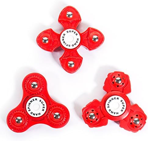 Hand Spinner Fidget New Popular Relieve Stress Plastic finger Spinner for Kids 2017 (3 PCS Red)