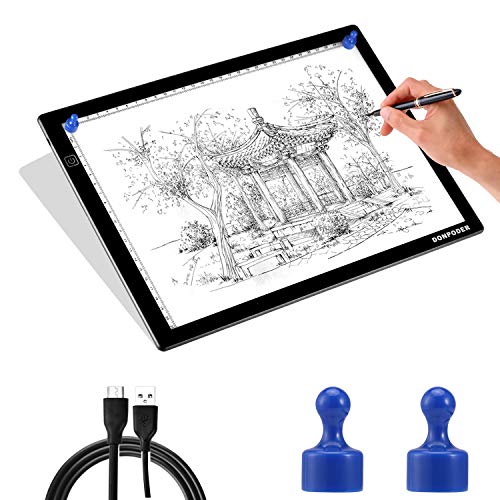 17in Light Box for Tracing- Light Board for Diamond Painting Art A4 Ultra Thin Light Pad for Drawing Sketching Animation Stencilling with 2 Magnetic Pins (2nd GEN Light pad-A4M)