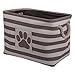 Bone Dry Pet Storage Collection Striped Paw Patch Bin, Small Rectangle, Brown