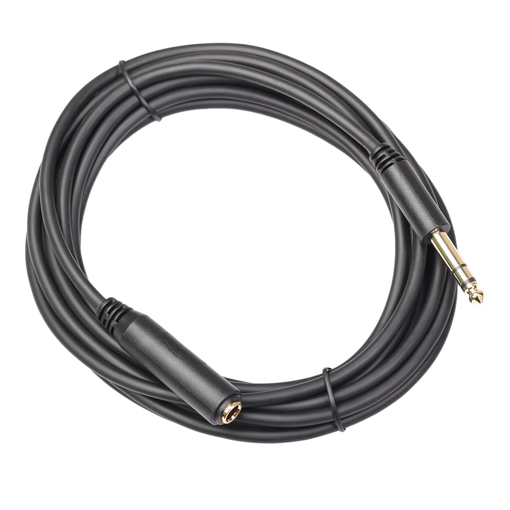 Giyofom 1/4 TRS 6.35MM Male to 6.35MM Female Stereo Extension Cable Gold Plated Headphone Extension Cable Cord 180cm