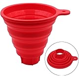 KongNai Silicone Collapsible Funnel for Jars, Foldable Large Canning Jar Funnel for Wide Mouth and Regular Jars, Food Grade Jam Spice Funnel for Canning Transferring of Liquid Solid Bean