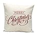 Laimeng Christmas Letter Sofa Bed Home Decoration Festival Pillow Case Cushion Cover (White)