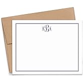 Modern Pink Paper Monogrammed Stationary cards, Monogram Stationery Set, Monogrammed Note Cards, Monogrammed Gifts for Women, Your Choice of Colors and Quantity