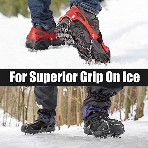 image for BG-Rhino Heavy Duty Trail Spikes 16-Spikes Ice Grip Snow Cleats Footwe
