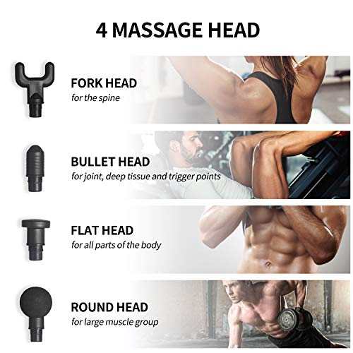 Percussion Massage Gun, Fascia Release Deep Tissue Massager, Handheld Massage Device 20 Speed Levels for Muscle Tension Relief Relaxation