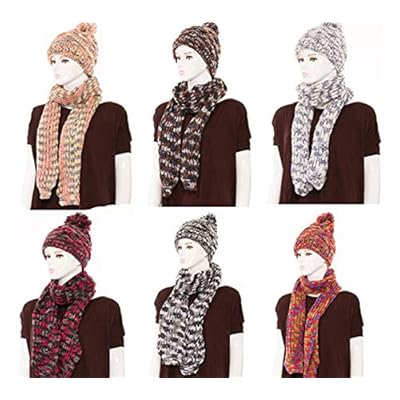 Women's Winter Hat-Scarf Set, Pom Pom Cable Knit Beanie & Scarf, Extra Soft & Warm, Multi Colored! Women's Winter Hat-Scarf Set, Pom Pom Cable Knit Beanie & Scarf, Extra Soft & Warm, Multi Colored!