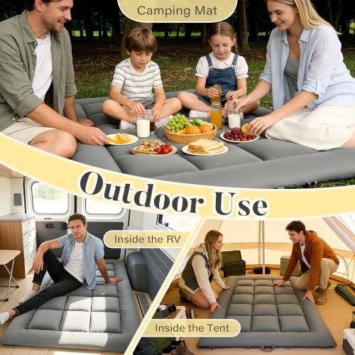 DOWNSTORIA Japanese Floor Mattress, Foldable Futon Mattress Tatami Mat with Handles, Portable Roll Up Tatami Sleeping Mat, Guest & Camping Floor Bed for Adults, Twin Size, Grey(39x80)