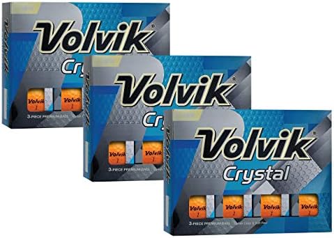 Volvik Crystal 3-Piece Premium Color Golf Balls 3 Dozen (36 Balls) Bundle Gift Set