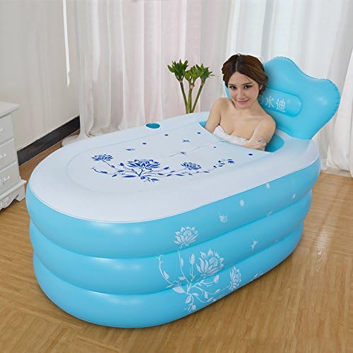 Environmental protection PVC adult folding tub portable folding inflatable bathtub , sky blue , 1308048cm