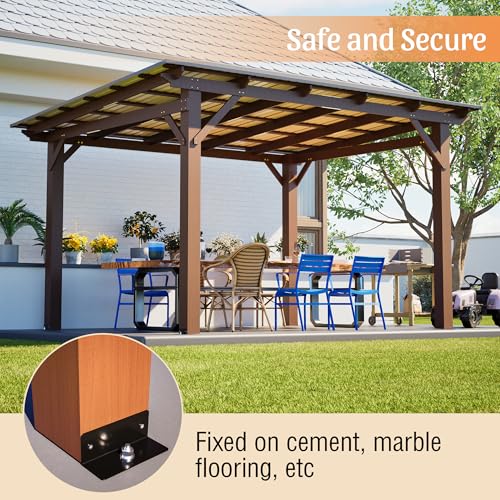 KEIKI 13x10 Wooden Grill Gazebo Review: Hardtop Shelter with Bar Counter for Outdoor Cooking image 11