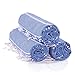 LaModaHome (SET OF 3) Colorful Cabana Striped Turkish Cotton Bath Beach Hammam Towel Peshtemal Blanket, Random Color