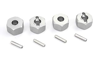 Hosim RC Wheel Hex, 12x7mm Hub Mount and Pins Aluminum fits 1/10 Traxxas Slash 4x4 5807 & HQ 727 RC Short Truck Replacement U