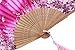 Meifan Chinese/Japanese Womens Multi Color Handmade Silk Folding Hand Fan (Rosy)