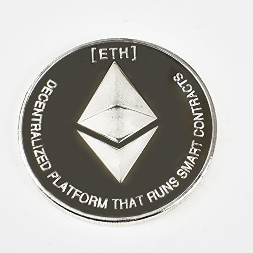 2PCs Bitcoin Ether Set (Gold & Silver Plated) w/ Unique Bitcoin Velvet Display Case to HODL Cryptocurrency - Limited Edition BTC Crypto Coins | Ethereum Ether Ethereum Coin Etherum