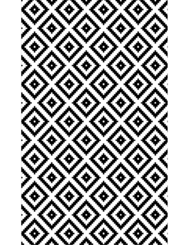 Mani Textile Tapis Carreaux Noir/Blanc 120x180cm