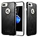ICARERCASE iPhone 8 Plus Case iPhone 7 Plus Leather Case, Premium Genuine Leather Bumper Case Snug Fit Back Cover with Full Body Protection for Apple iPhone 7 Plus iPhone 8 Plus 5.5 inch - Black
