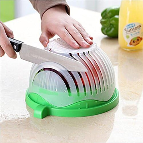 Salad Cutter Bowl 60 Seconds Salad Maker Salad Chopper Salad Slicer Vegetable and Fruit Cutter Bowl Practical Fast and Easy to Make Salad by Hoomoi