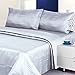 Queen Size 400 Thread Count 100% Cotton Sateen Dobby Stripe Sheet Set -Silver by London Home