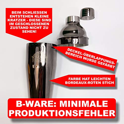 Cocktail-Wizard 2.0 Black Edition – 700 ml dunkel-silberner Cocktailshaker (B-Ware) 16-teiliges Bar Werkzeug Set mit… – Bild 5