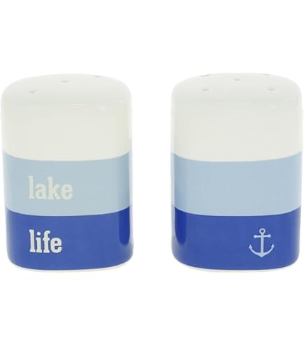 Salière Et Poivrière Céramique 'Lake Life' Par Pavilion - Vert D'Eau, 85g