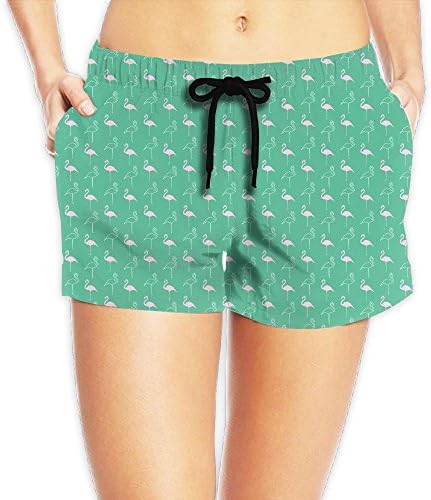 Victoria III Small Flamingo Birds Women's Quick Dry Boardshorts Swimming Trunks Beach Shorts