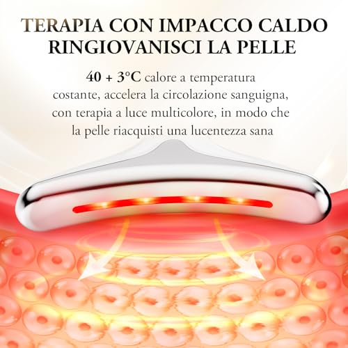 ANLAN Anti-Wrinkle Beauty Device, 45 °C Hot Compress Light Therapy EMS Face Massager Neck Lifting Firming for Face Toning, 5 Minute Off Timer