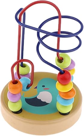 Amazon Cuticate カラフルな漫画木製学習ビーズ迷路キューブグッズジェットコースターゲーム赤ちゃん 鳥 赤ちゃん 幼児のおもちゃ おもちゃ