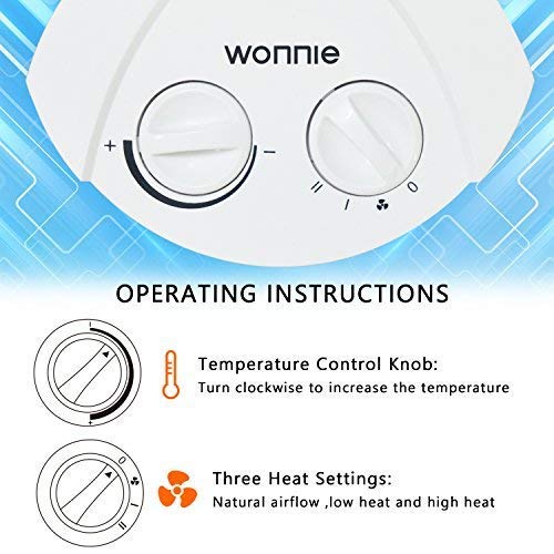 1 WONNIE+Portable+Ceramic+Adjustable+Thermostat
