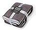 Pembrook Super Soft and Warm Reversible Plush Coral Micro with Sherpa Shearling Lining, (51 X 63 inches) Fleece Blanket, Gray