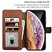 11 Pro Max Slim Flip Wallet Case with Card Holder,OT ONETOP PU Leather Magnetic Closure Kickstand Cash Pocket Cover Compatible with 11 Pro Max 6.5 Inch(Brown)