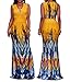 YouSun Women's Summer Casual Floral Print Sexy V-Neck Sleeveless Long Stretch Bodycon Party Maxi Dress Yellow