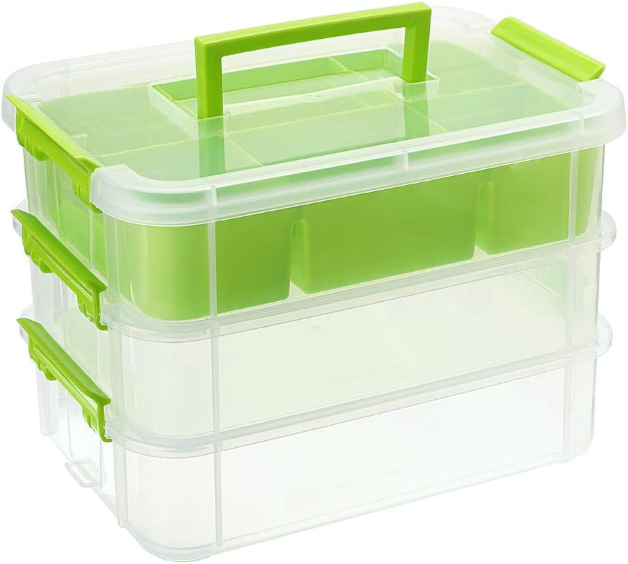 BTSKY 3 Layer Stack & Carry Box, Plastic Multipurpose
