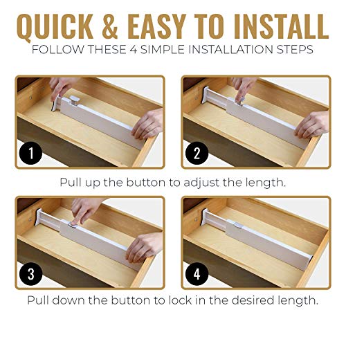 RAPTUROUS Drawer Divider 2.5 Inch High, Expands from 1322 Inches