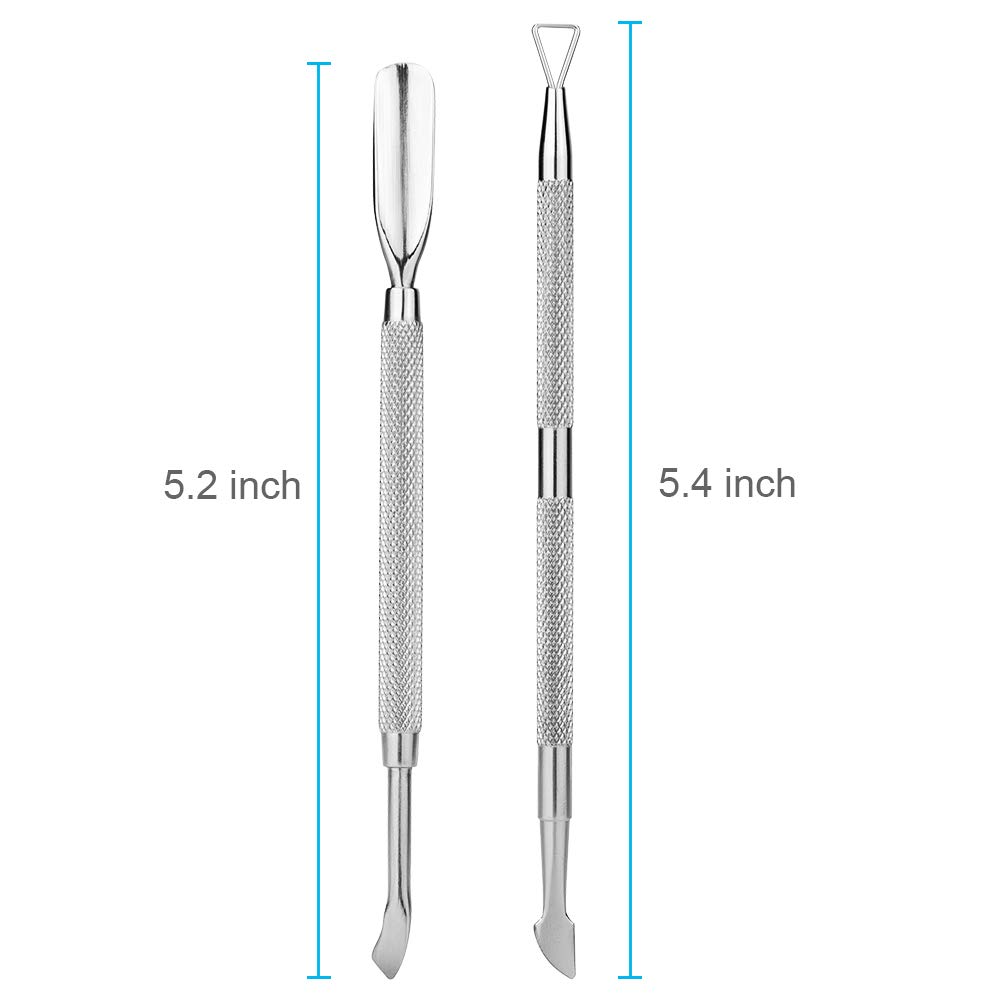 2PCS Cuticle Pusher and Cutter Set, Triangle Cuticle Nail Pusher Peeler Scraper, Professional Grade Stainless Steel Cuticle Remover, Durable Pedicure Manicure Tools for Fingernails Toenails by NANTuYo: Beauty