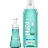 Method Foaming Hand Soap and Hand Soap Refill, Moisturizing Hand Wash and Gel Soap Refill, Waterfall, 10 Fluid Ounce and 38 Fluid Ounce (Variety Pack)