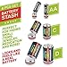 Battery Secret Stash, Hairbrush & Rock Diversion Safe Set By Coral Entertainments. AA, C & D Type Battery Pill Boxes – Ideal For Safely Hiding Money & Jewelry, Home, Car & Outdoors Secret Containers