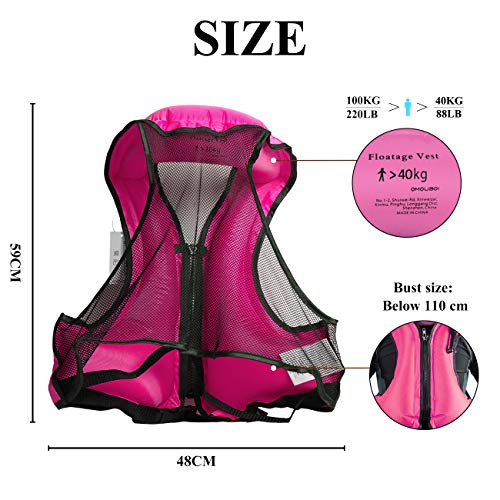 OMOUBOI Adult Inflatable Swim Vest Life Jacket For Snorkeling